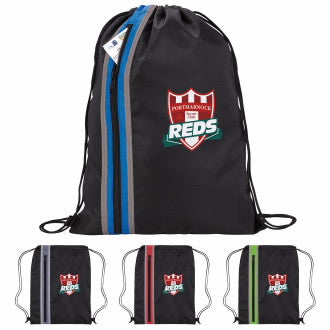 Vertical, Zipper Drawstring Backpack